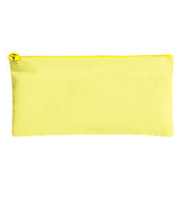 Large Colored Canvas Pouch with Colored Zipper - Color: Lemon Chiffon/ Yellow