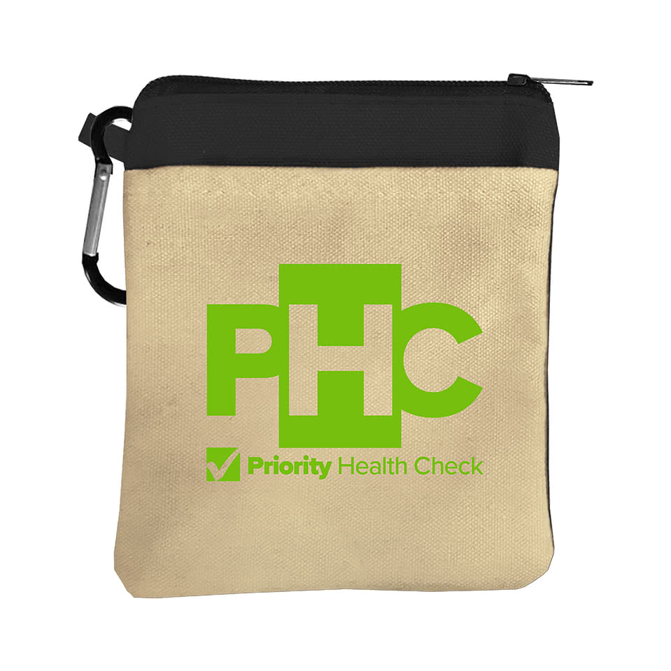 Canvas Zipper Pouch with Carabiner
