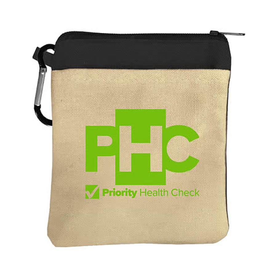 Canvas Zipper Pouch with Carabiner