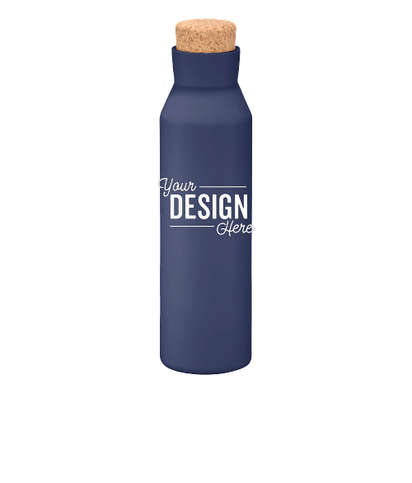 20 oz. Copper Vacuum Insulated Water Bottle with Screw-on Lid - Navy