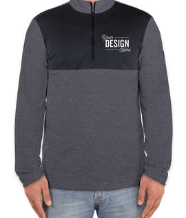 Adidas 100% Recycled Quarter Zip Performance Shirt - Color: Collegiate Navy Heather / Carbon