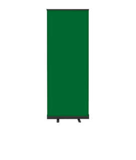 Full Color 31.5" x 83.5" Economy Retractable Banner Kit - Color: Kelly Green / Black