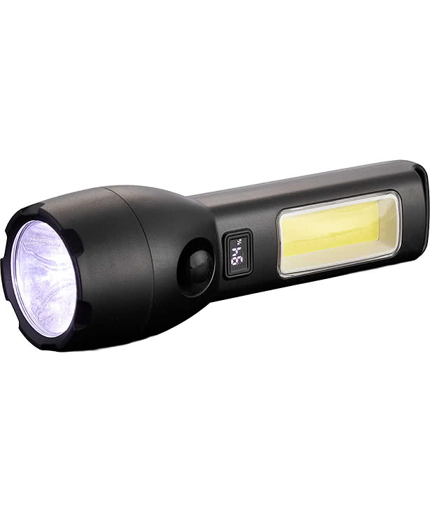 Solar Powered Rechargeable COB Flashlight