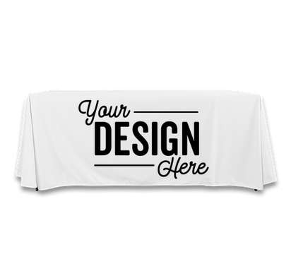 Full Color 6' Throw Tablecloth - White
