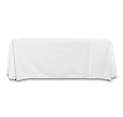Full Color 8' Throw Tablecloth - White