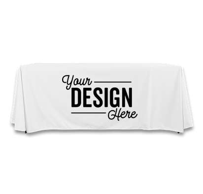 Full Color 8' Throw Tablecloth - White