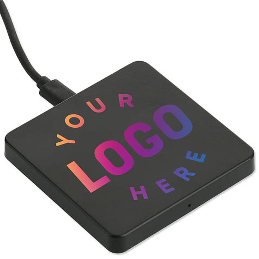 Full Color Square Portable Wireless Charging Pad in White