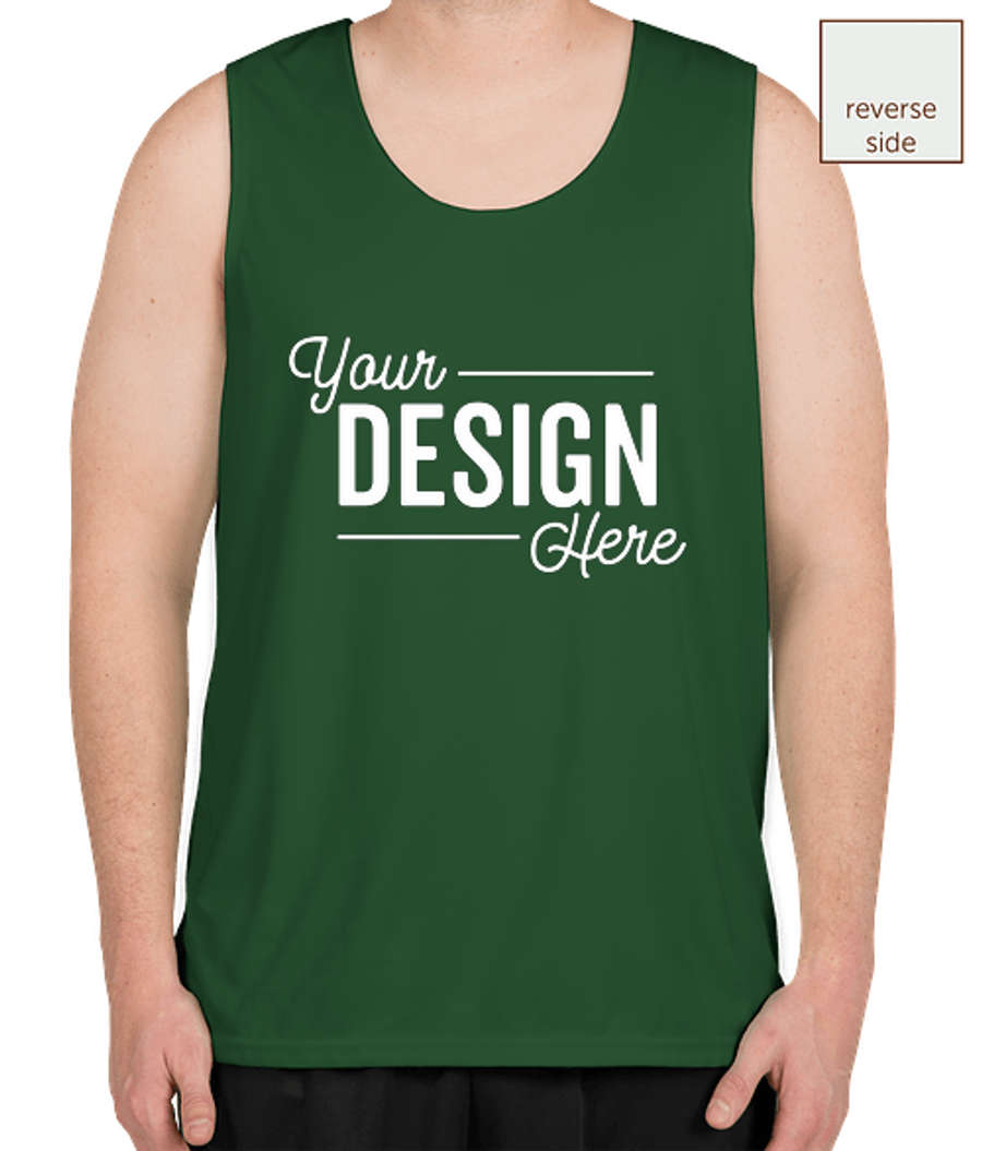 Augusta Reversible Performance Tank in Dark Green / White