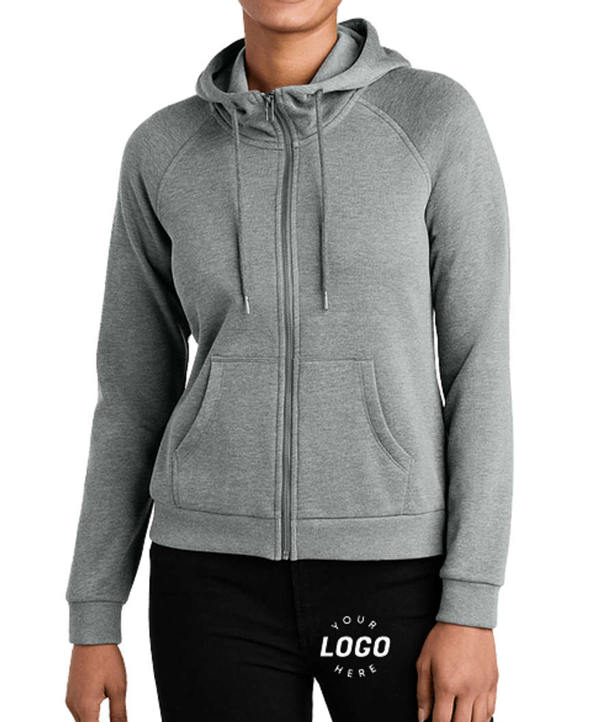 Allmade Women's Organic Jersey Blend Fleece Zip Hoodie in Aluminum Grey Heather