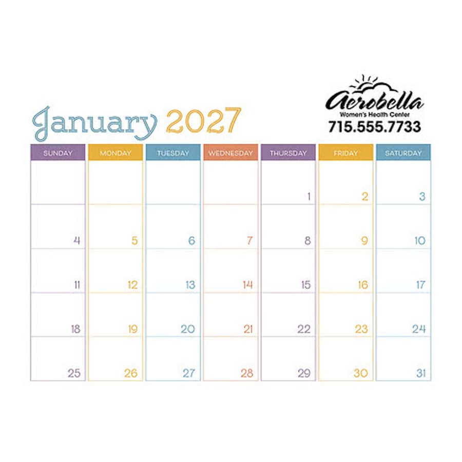 Small Monthly Colors Desk Pad Calendar in Monthly Desk - Colors.2026