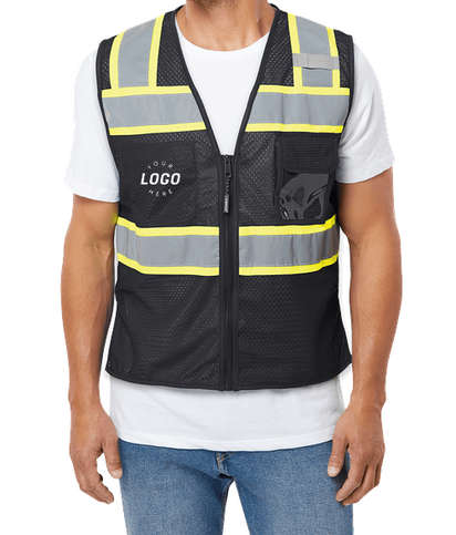 Kishigo Non-ANSI Enhanced Visibility Mesh Safety Vest - Black / Lime