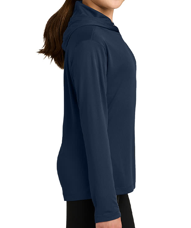 Sport-Tek Youth UPF 50 Hooded Long Sleeve Performance Shirt