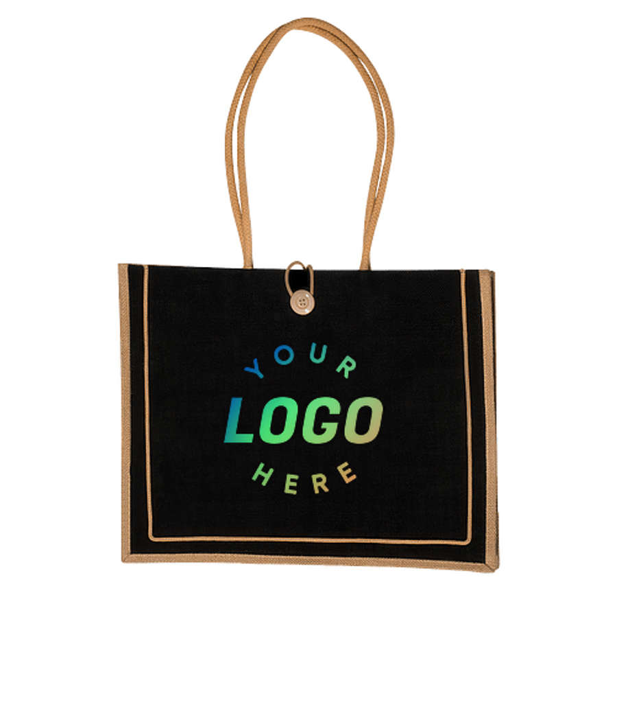 Milan Jute Tote Bag in BLACK
