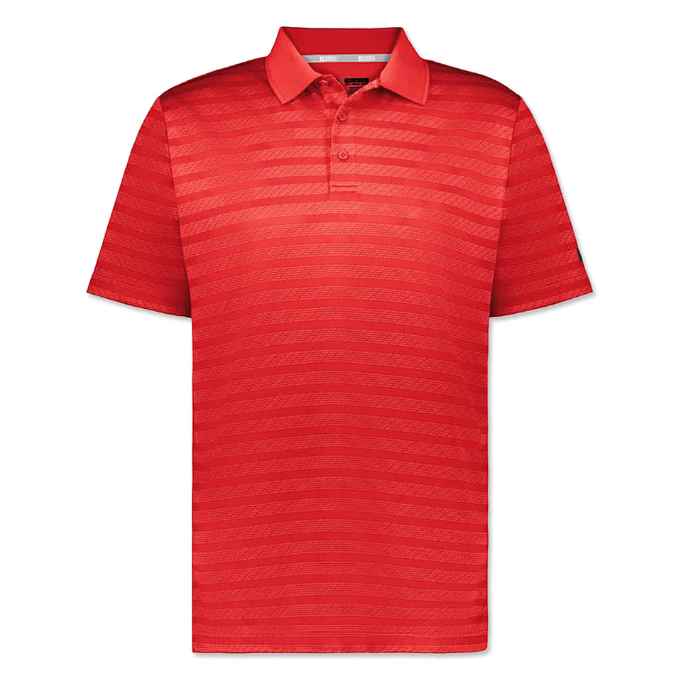 Russell Athletic Sideline Jacquard Stripe Performance Polo