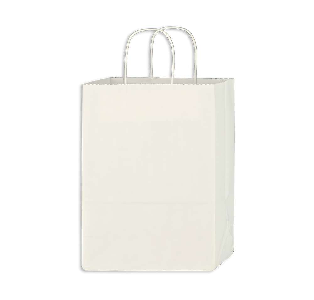 Full Color Medium White Kraft Paper Shopper Bag-default