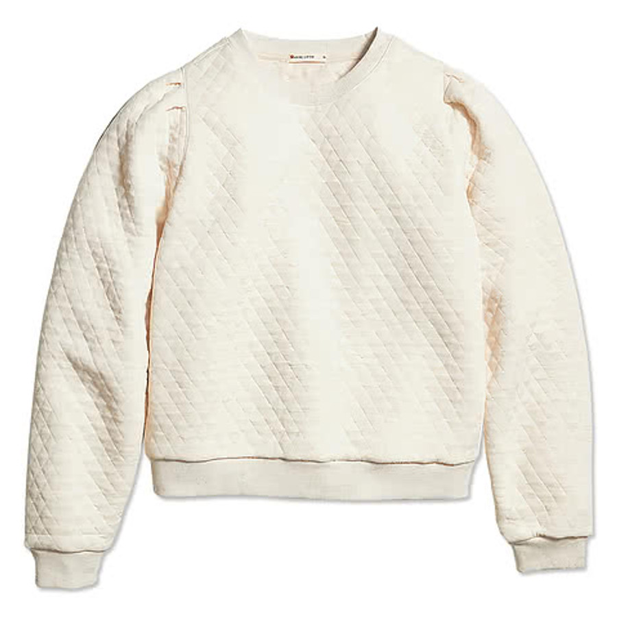 Marine Layer Women's Corbet Quilted Puff Sleeve Crewneck Sweatshirt