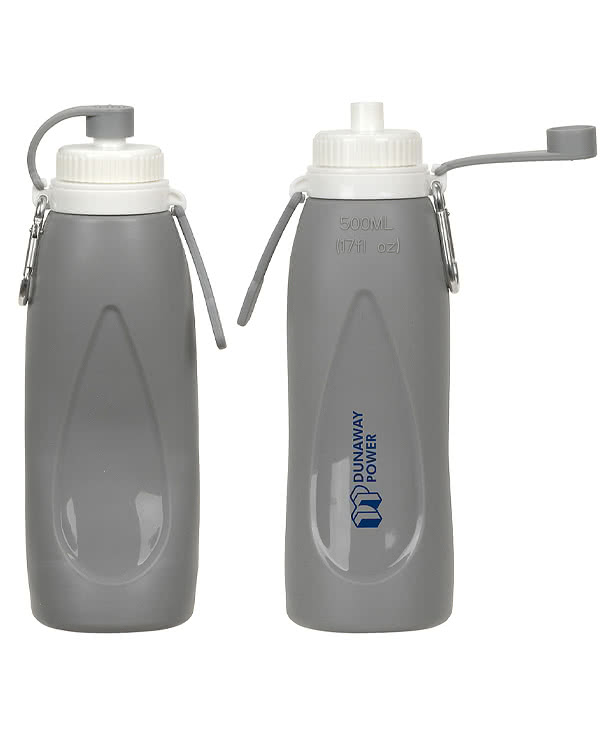 17 oz. Groove Collapsible Silicone Water Bottle