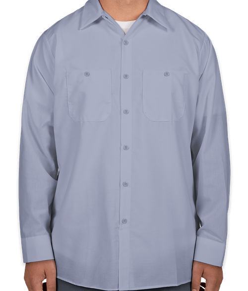 Red Kap Tall Long Sleeve Industrial Work Shirt in Petrol Blue