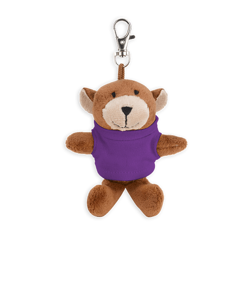 Full Color Wild Bunch 4" Bear Plush Animal Keychain in Purple 