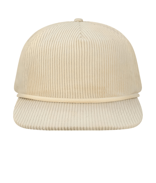 Locale Wilson Five Panel Rope Baseball Hat in Ivory Corduroy