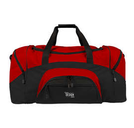 Port Authority Colorblock Gym Bag - Embroidered - Color: True Red / Black