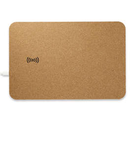 Cork Fast 5W+ Wireless Charging Mouse Pad - Color: Natural