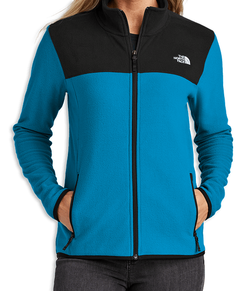 The North Face Women's Glacier Recycled Fleece Jacket in Hero Blue / TNF Black
