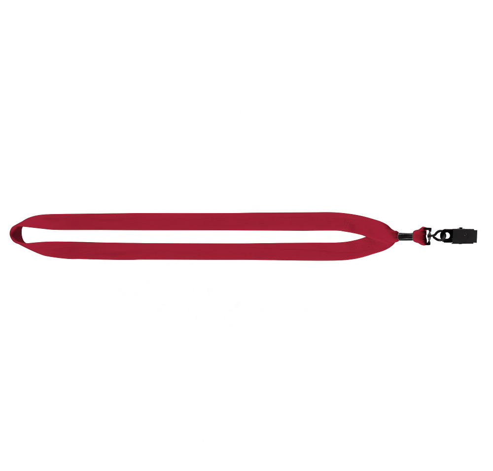 3/4" Cotton Lanyard with Metal Crimp and Bulldog Clip-default
