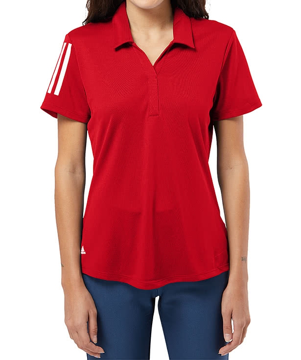 Adidas Women's Floating 3-Stripes UPF 50+ Performance Polo