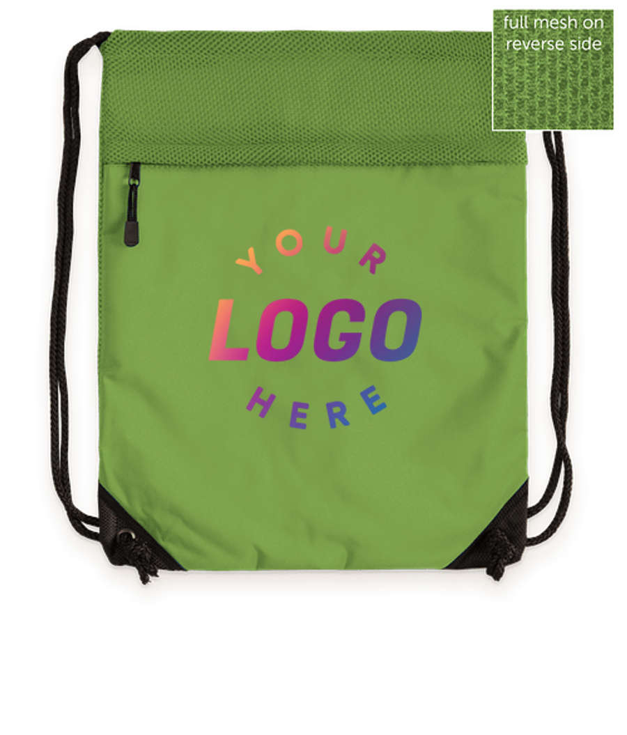 Port Authority Mesh Drawstring Bag in Cactus