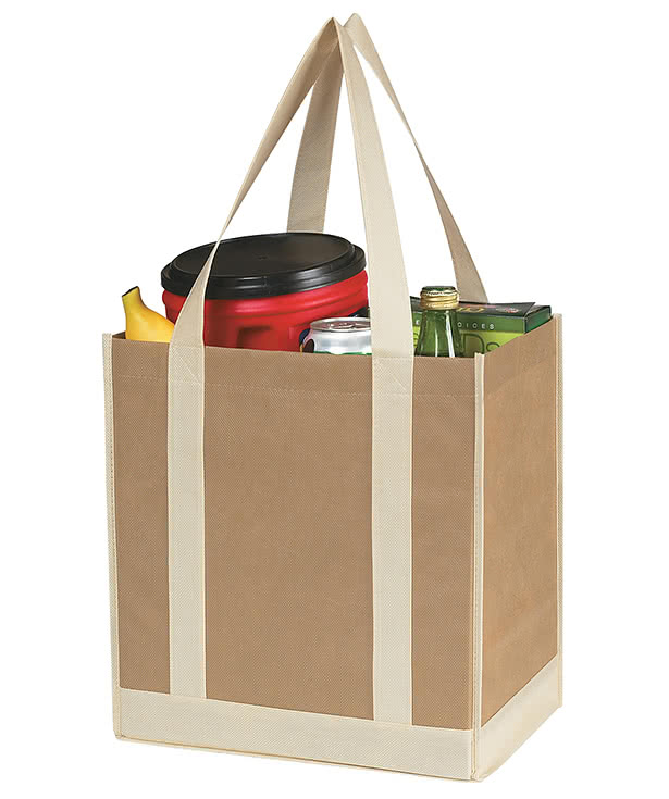 Non-Woven Two-Tone Shopper Tote Bag