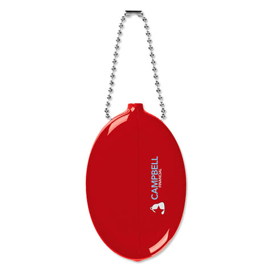 Full Color Old School Squeeze Coin Pouch Keychain in White