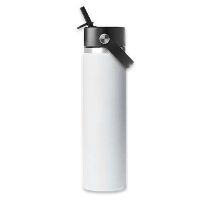 Hydroflask 24 oz Wide Mouth Water Bottle w/ Straw Lid - White