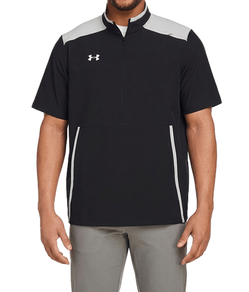 Under Armour Motivate 3.0 Short Sleeve Half Zip Pullover in Black/Mod Grey/White