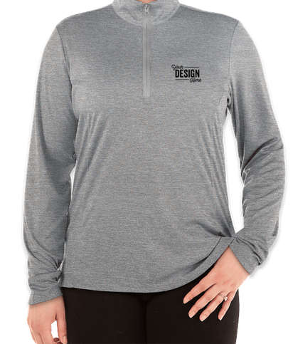 Sport-Tek Women's Endeavor Quarter Zip Performance Shirt - Light Grey Heather