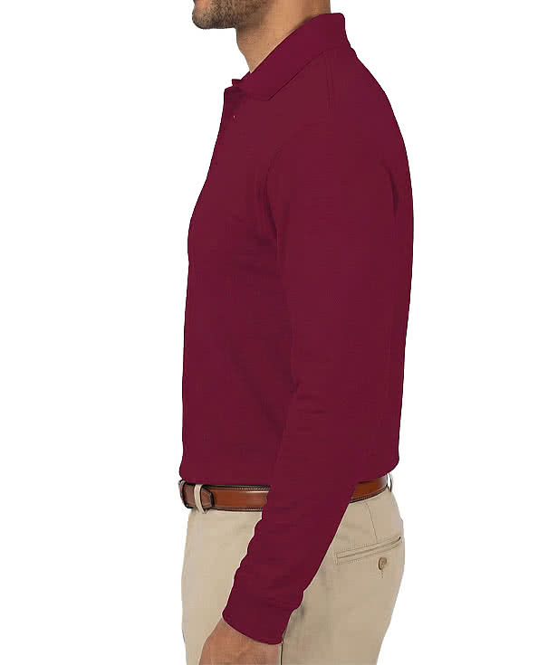 Blue Generation Soft Touch Long Sleeve Pique Polo - Printed