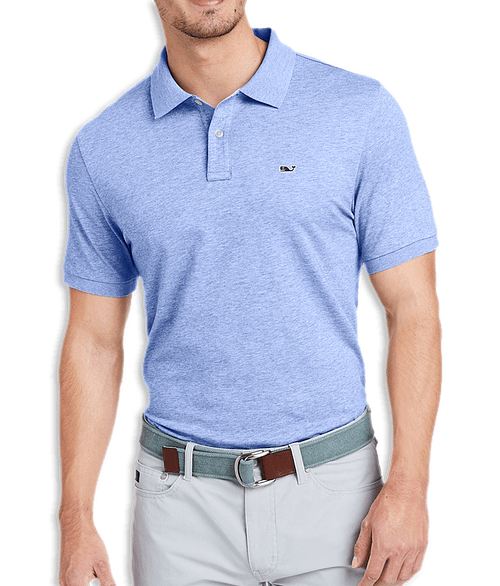 Vineyard Vines Edgartown Logo Pique Polo - Embroidered in Tide Blue