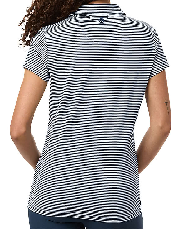 Swannies Women's Kayla Striped Performance Polo - Printed