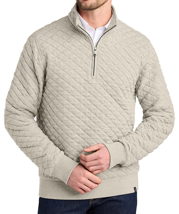 Custom Brooks Brothers Diamond Quilt Quarter Zip Sweatshirt
