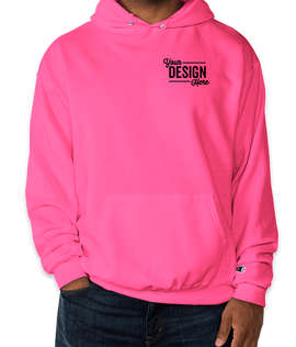 Embroidered Champion Powerblend Pullover Hoodie - Color: Wow Pink