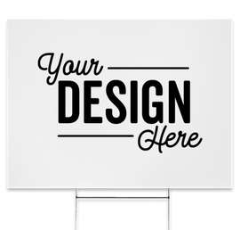 Full Color 24" x 18" Yard Sign with Metal Post - Color: White