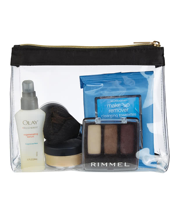 Sadie Satin Clear Cosmetic Bag