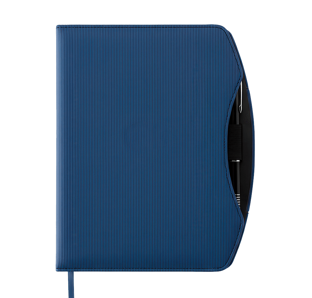 Debossed Arc Hard Cover Notebook with Pen-default