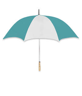 60" Arc Color Block Golf Umbrella - Color: White / Teal