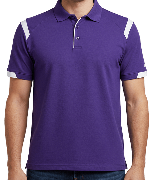 Badger Sport On the Rise Odor-Resistant Performance Polo in Purple / White