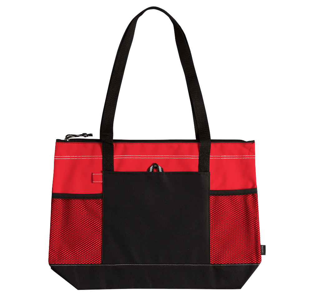 Large Multi-Pocket Zippered Tote Bag-default