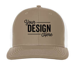 Richardson Twill Back Snapback Hat - Color: Khaki / White
