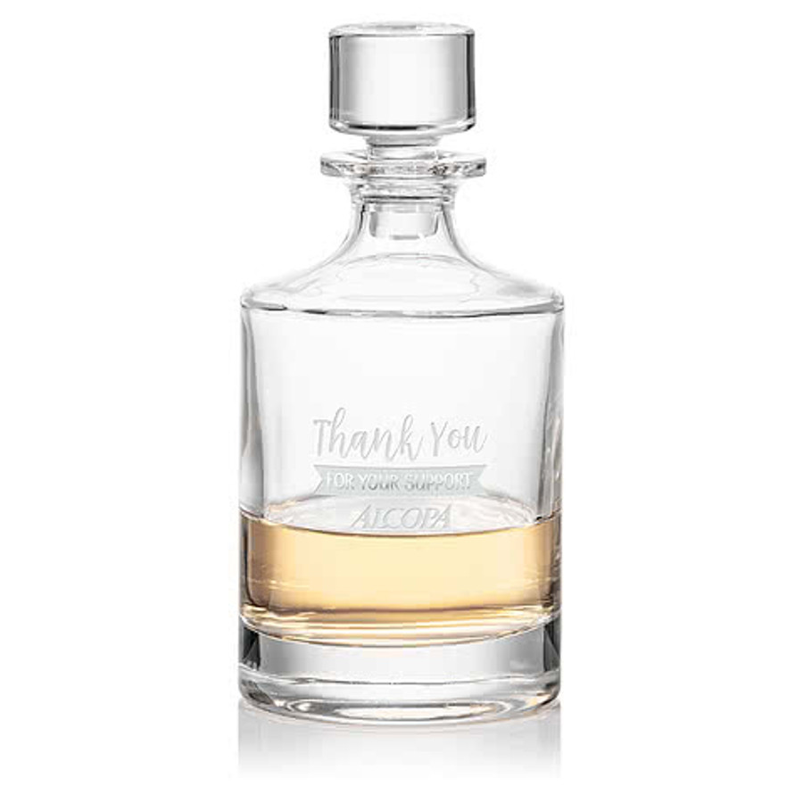 Laser Etched 30 oz. Monterey Decanter with Lid in Clear
