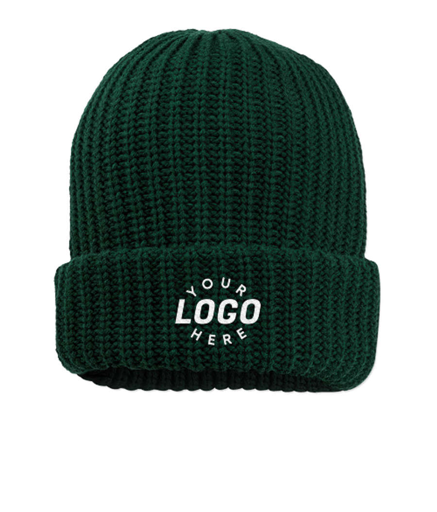 Sportsman Chunky Cuff Beanie in Forest Green