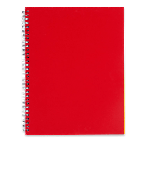 Remark Large Soft Cover 5-Subject Spiral Notebook in Red
